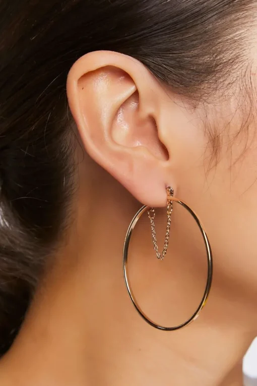 Curb Chain Hoop Earrings