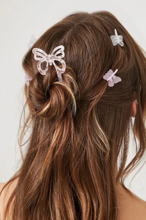 Cutout Butterfly Hair Clip Set