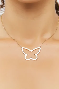 Cutout Butterfly Pendant Necklace