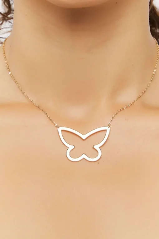 Cutout Butterfly Pendant Necklace
