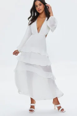 Cutout Chiffon Maxi Dress
