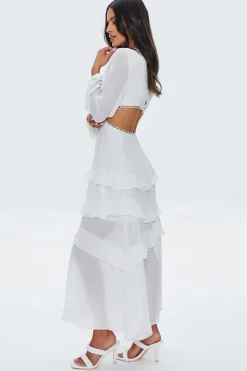 Cutout Chiffon Maxi Dress