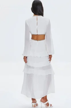 Cutout Chiffon Maxi Dress