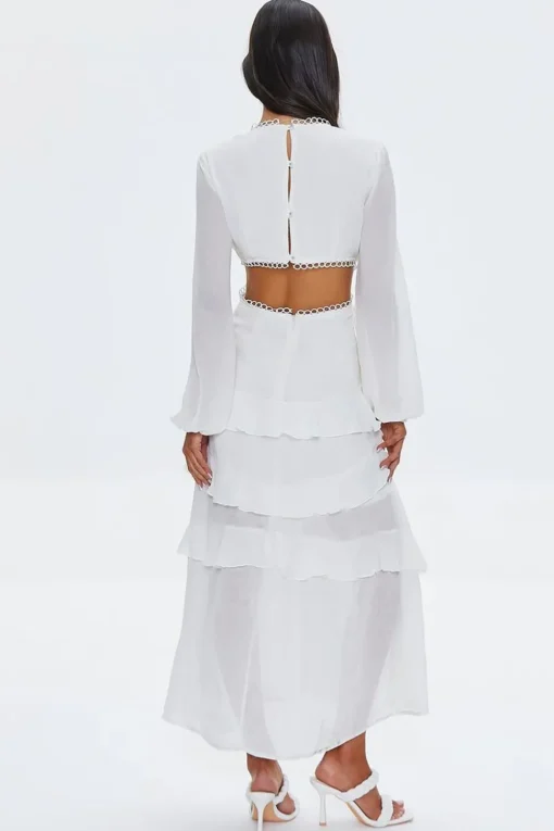 Cutout Chiffon Maxi Dress