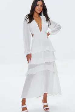Cutout Chiffon Maxi Dress