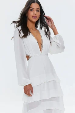 Cutout Chiffon Maxi Dress