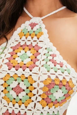 Cutout Crochet Mini Dress