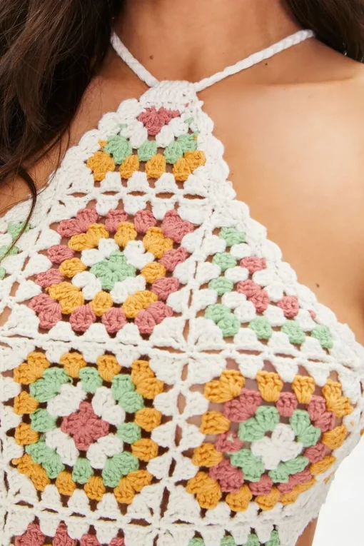 Cutout Crochet Mini Dress
