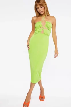 Cutout Halter Midi Dress