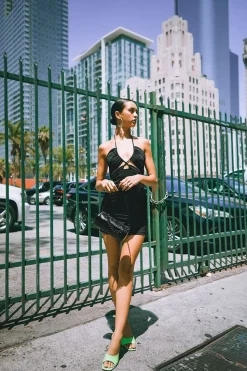 Cutout Halter Mini Dress