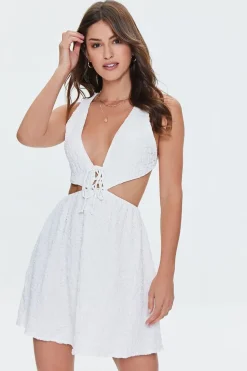 Cutout Lace-Up Mini Dress