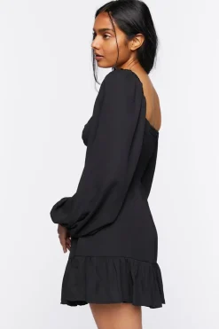 Cutout Lace-Up Mini Dress