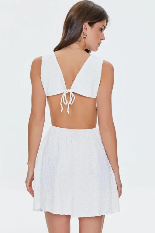 Cutout Lace-Up Mini Dress