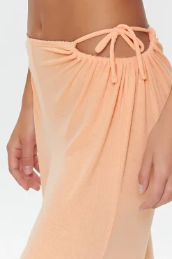 Cutout Lettuce-Edge Pajama Pants