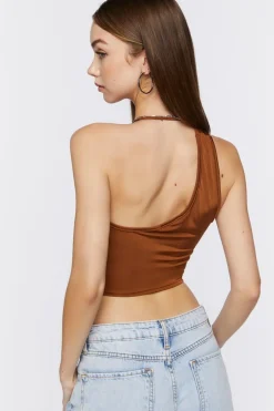 Cutout One-Shoulder Crop Top
