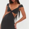 Cutout O-Ring Bodycon Mini Dress