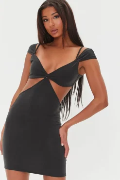 Cutout O-Ring Bodycon Mini Dress