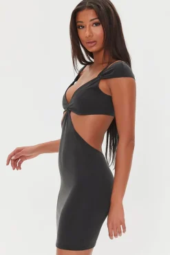 Cutout O-Ring Bodycon Mini Dress