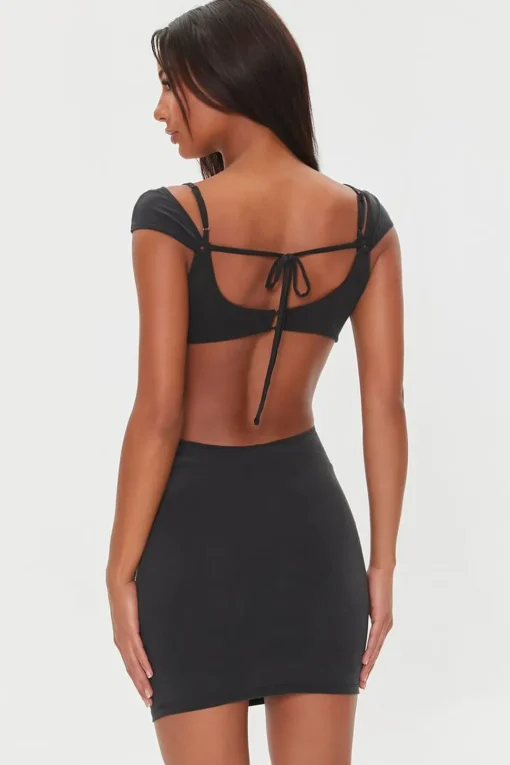 Cutout O-Ring Bodycon Mini Dress