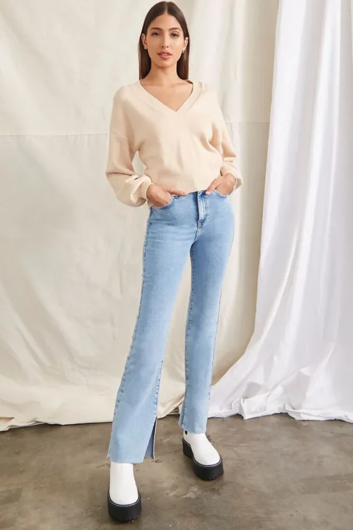 Cutout Self-Tie Sweater