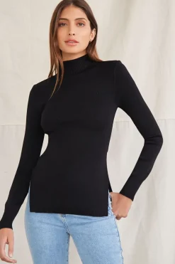 Cutout Side-Slit Sweater