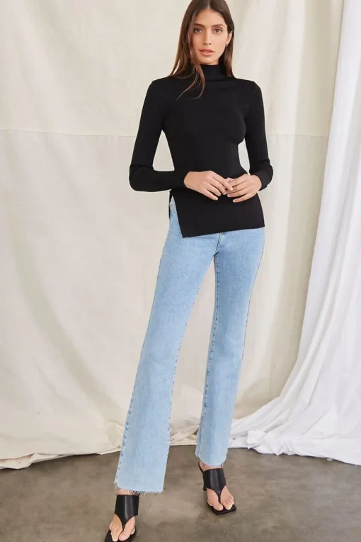 Cutout Side-Slit Sweater