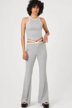 Cutout Strappy Flare Pants