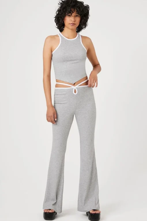 Cutout Strappy Flare Pants