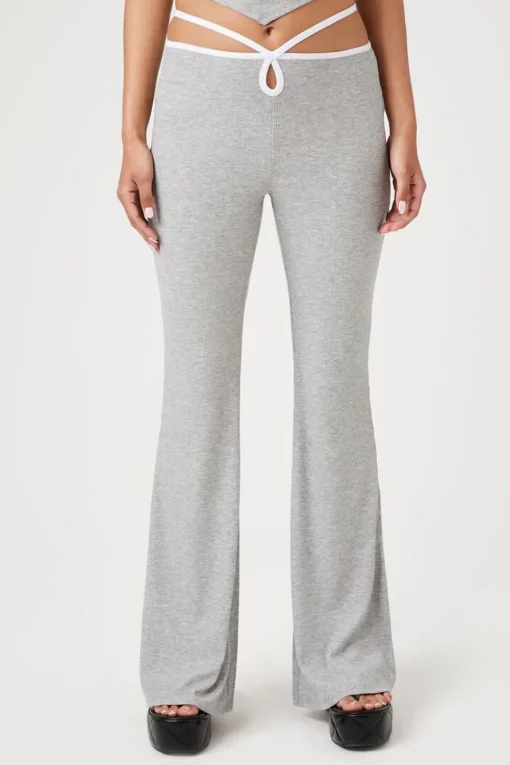 Cutout Strappy Flare Pants