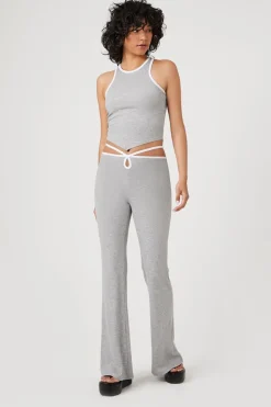 Cutout Strappy Flare Pants