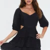 Cutout Tiered Ruffled Mini Dress