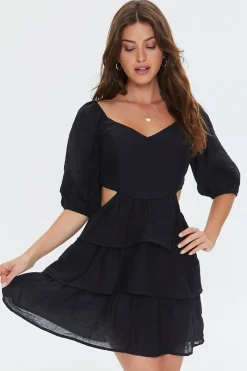 Cutout Tiered Ruffled Mini Dress