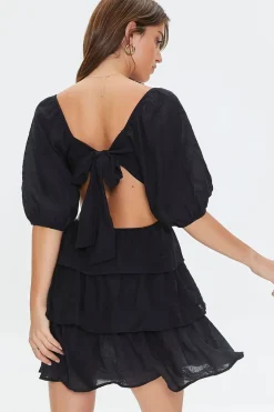 Cutout Tiered Ruffled Mini Dress