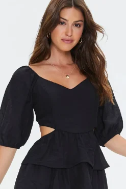 Cutout Tiered Ruffled Mini Dress