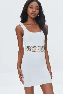 Daisy Crochet Sweater-Knit Dress