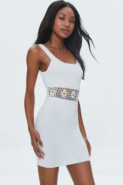 Daisy Crochet Sweater-Knit Dress