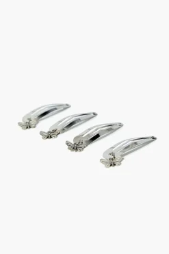 Dangling Butterfly Snap Hair Clip Set