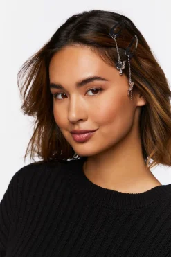 Dangling Butterfly Snap Hair Clip Set