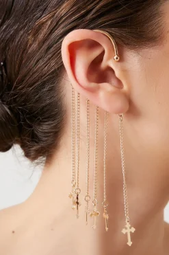 Dangling Cross Ear Cuff