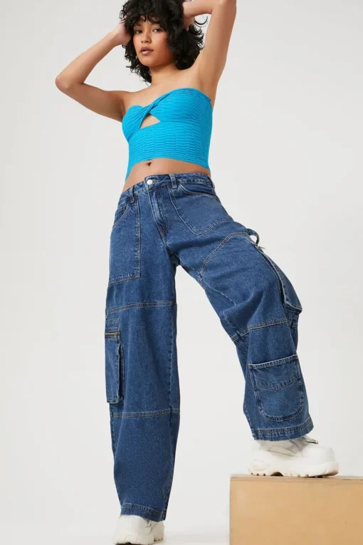 Denim Cargo Jeans