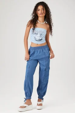 Denim Cargo Joggers
