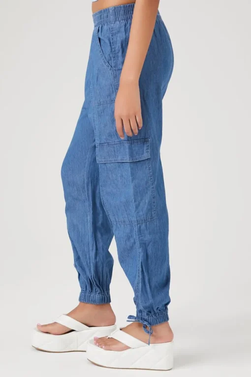 Denim Cargo Joggers