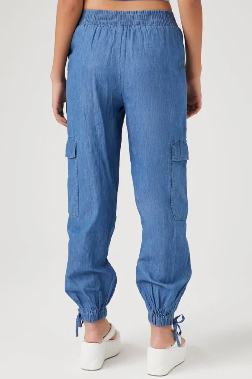 Denim Cargo Joggers