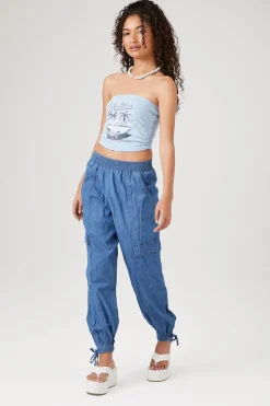 Denim Cargo Joggers