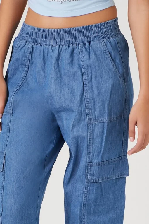 Denim Cargo Joggers