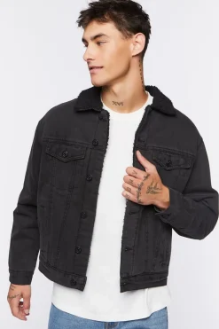 Denim Faux Shearling Jacket