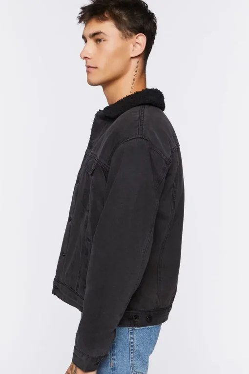 Denim Faux Shearling Jacket