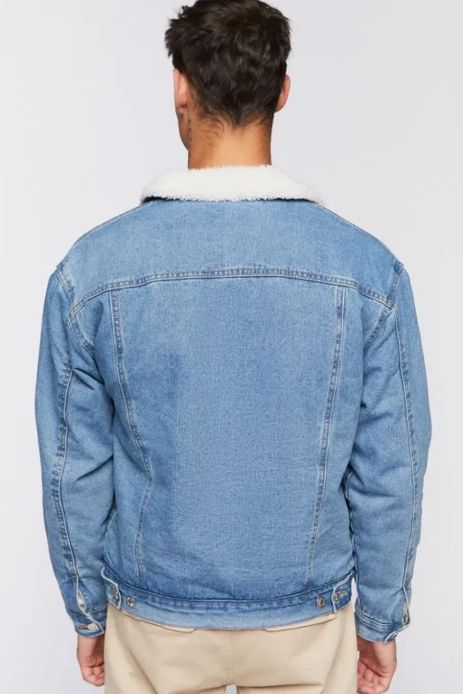 Denim Faux Shearling Jacket