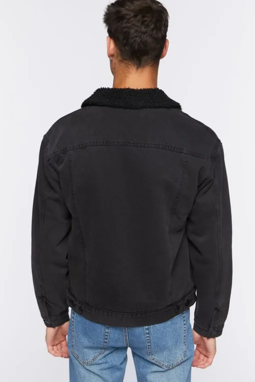 Denim Faux Shearling Jacket