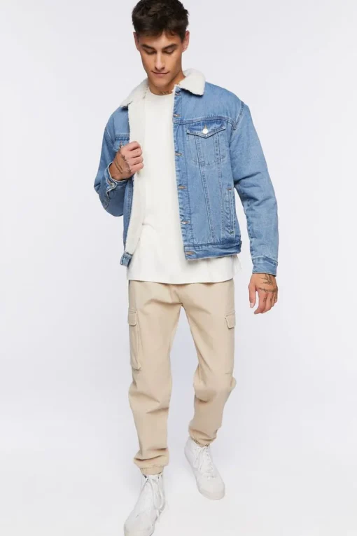 Denim Faux Shearling Jacket